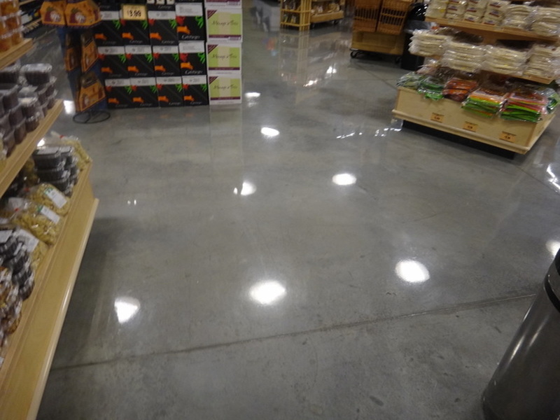 shiny concrete floor